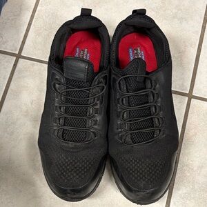 Skechers Men’s Black Athletic Slip-On Sneakers with Red Insole